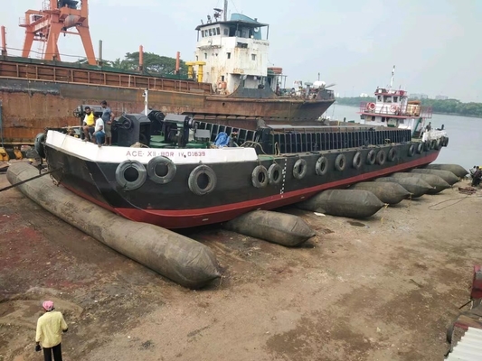 Gemi'nin fırlatılması için deniz lastik kaldırma kurtarma şişme hava balonu hava yastığı